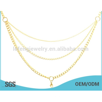 Bangkok jewelry double gold chains necklace, jean chains for men